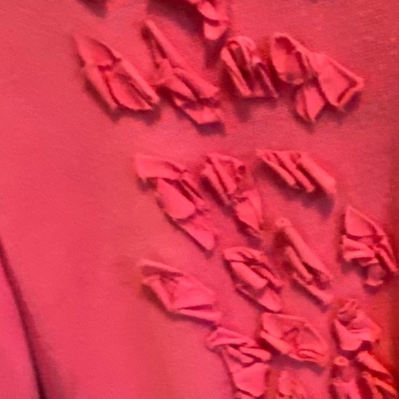 DownEast Pink Floral Applique Cardigan Sweater - Picture 8 of 14